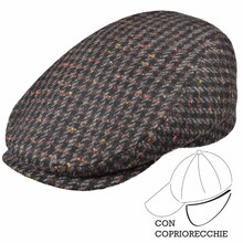 Berretto Classico c/Copriorecchie Fantasia"Piedipull"70% lana 30% poliestere