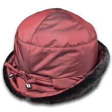 Cappello Cloche Nylon Con Pelliccia