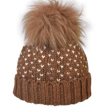 Cuffia Bicolore Pon Pon Pelliccia 30% lana 10% visca 60% acrilico