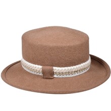 Cappello Pamela Guarnito Treccia 100% lana